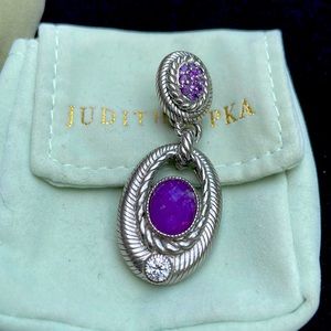 Judith Ripka Amethyst Cubic Zirconia Pendant Sterling 925